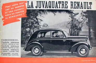 Renault Juvaquatre Modelprogram 1939 Carbrochure (2457)